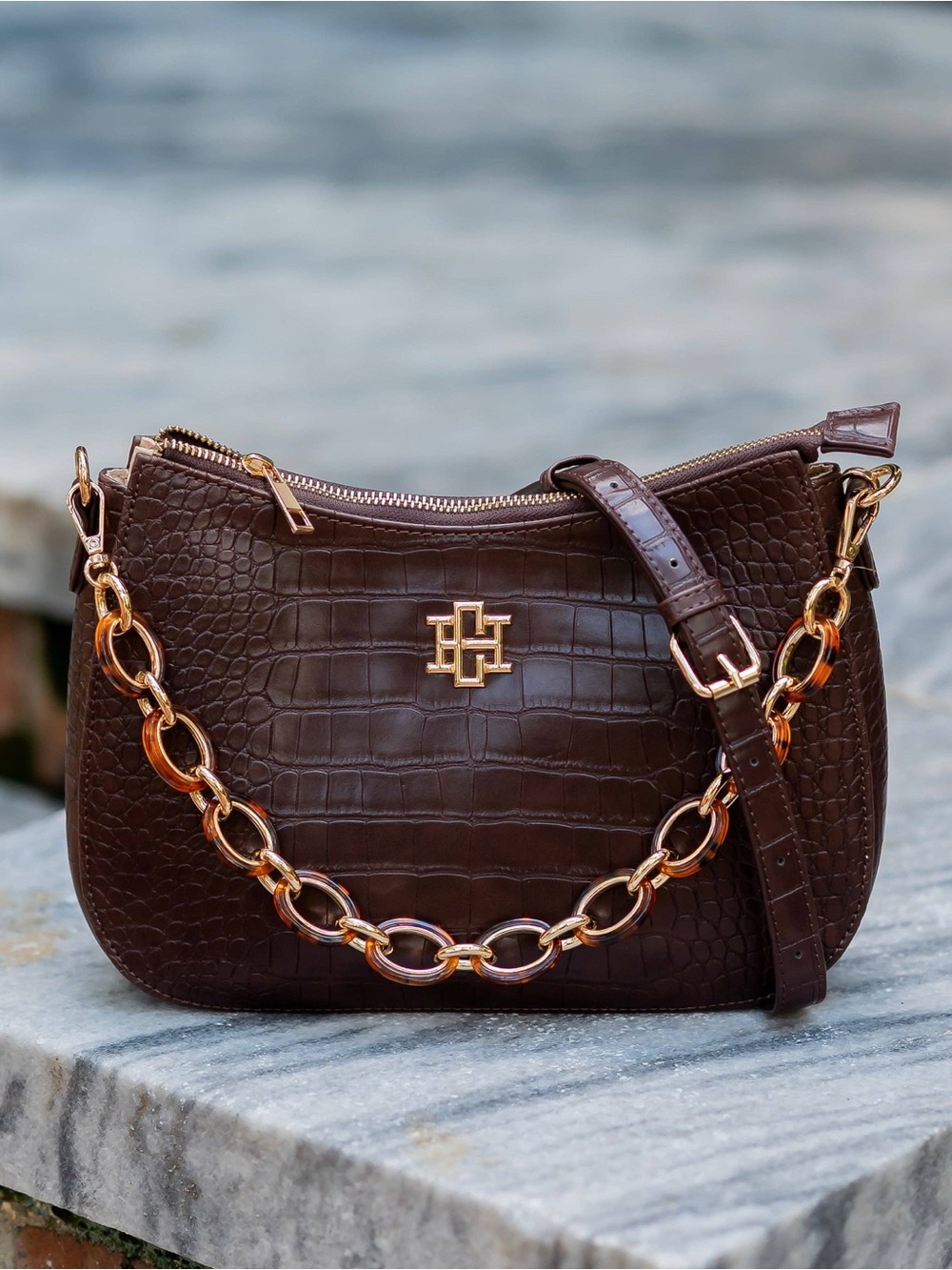 Caroline Hill Charlee Chocolate EC Crossbody Purse